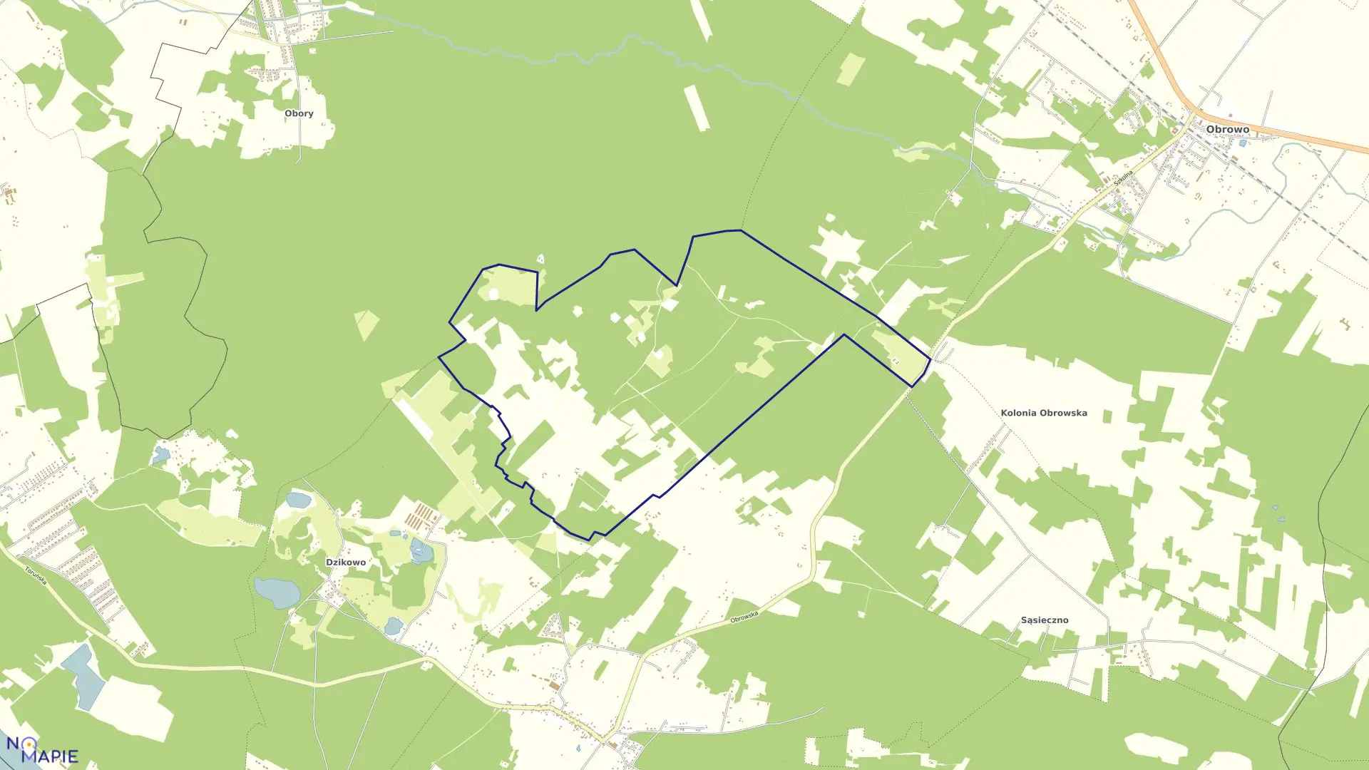 Mapa obrębu Smogorzewiec w gminie Obrowo