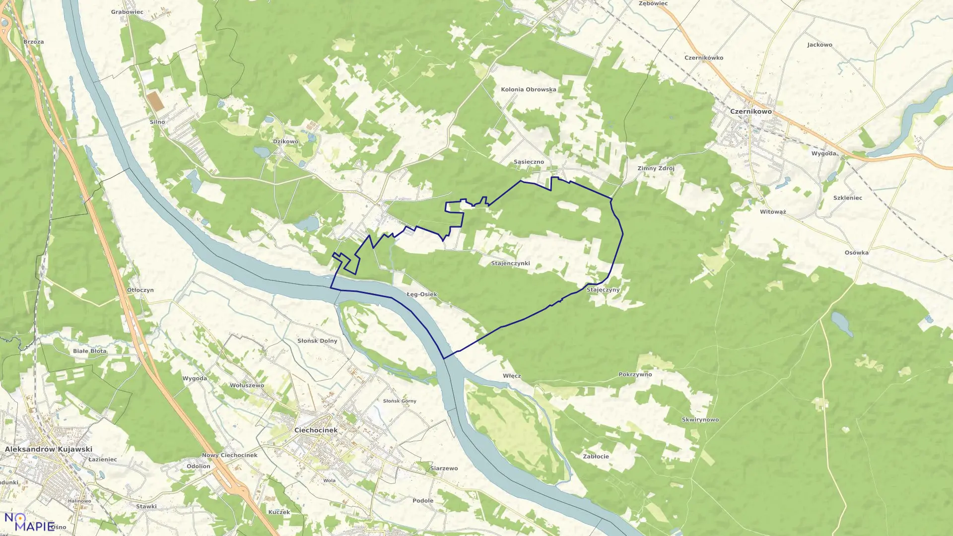 Mapa obrębu Stajenczynki w gminie Obrowo